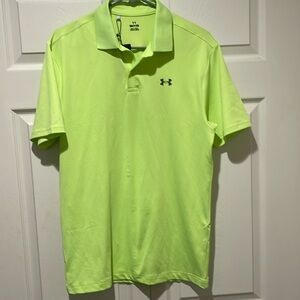 Men’s lime green under Armour golf polo. Size Small, NWT.